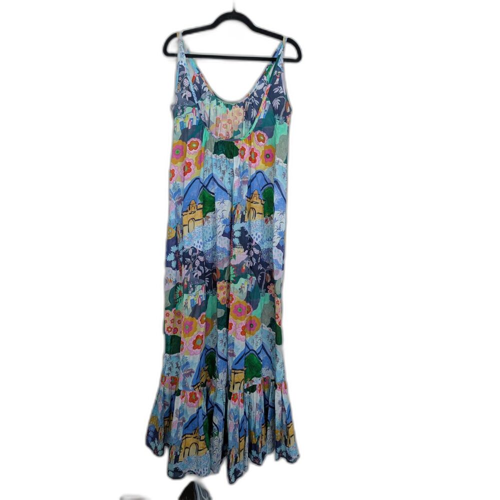 EUC de loreta Titi Maxi Dress sleeveless art to wear lagenlook sz XS coastal